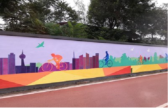 三门墙体彩绘-围墙