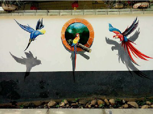 三门视觉错位-3D墙绘设计