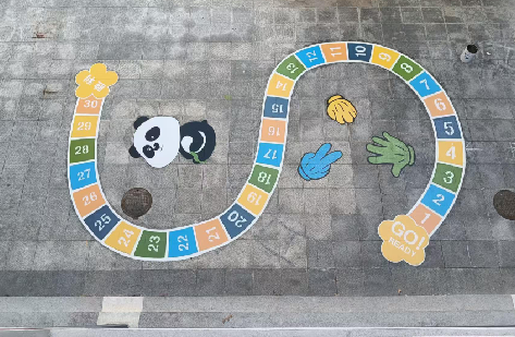 三门地面游戏彩绘