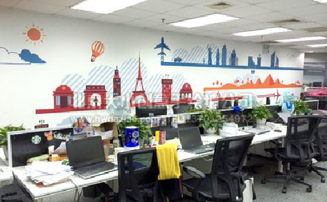 三门教你设计办公室墙绘的方法。