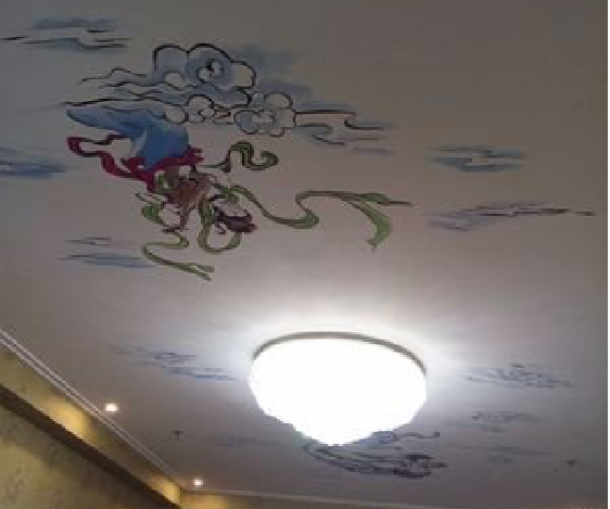 三门如何快速绘制天花板上的手绘墙?